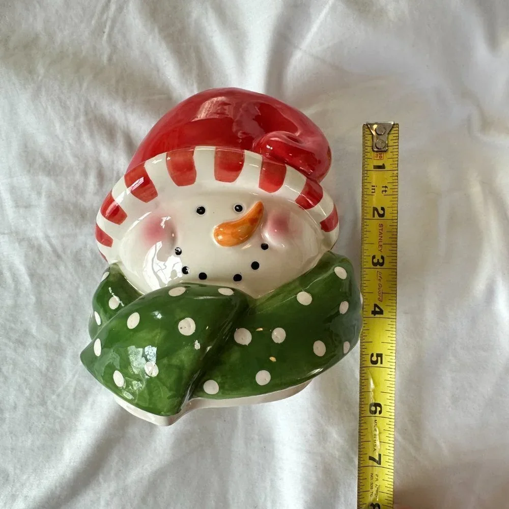 Decorative Snowman Head Figurine